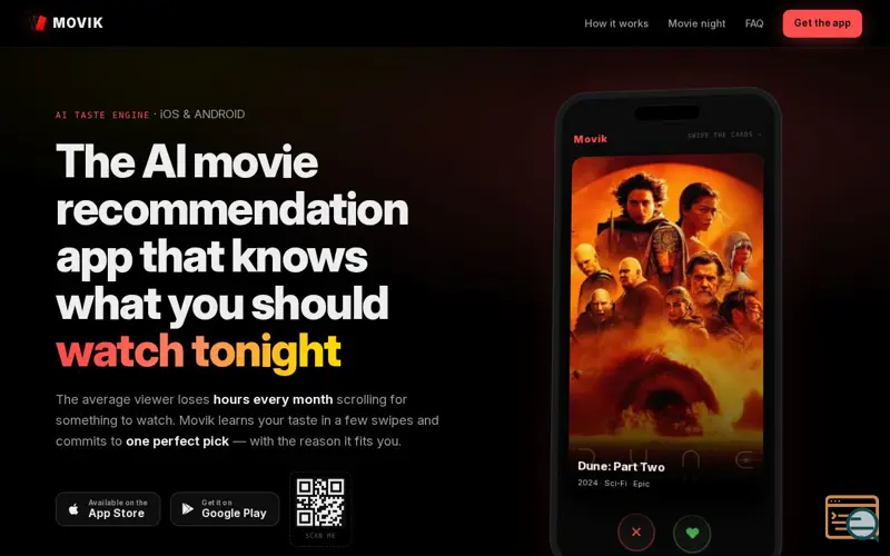 Screenshot of Movik