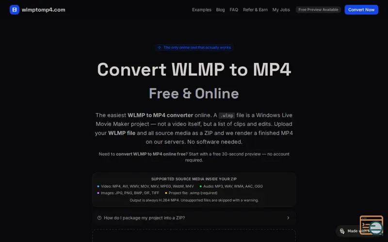 Screenshot of WLMP to MP4 Converter