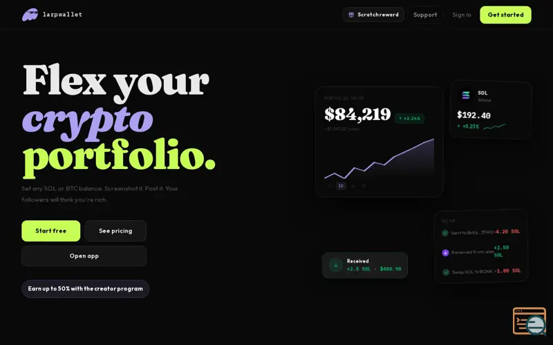 Screenshot of LarpWallet