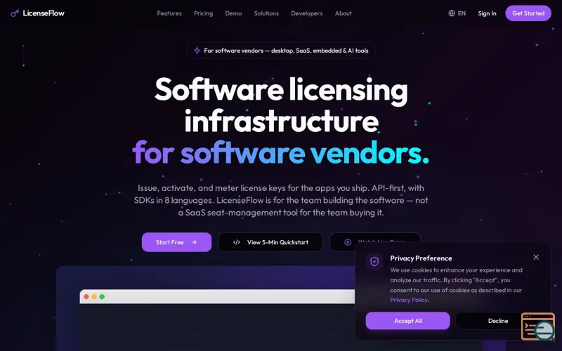 Screenshot of LicenseFlow