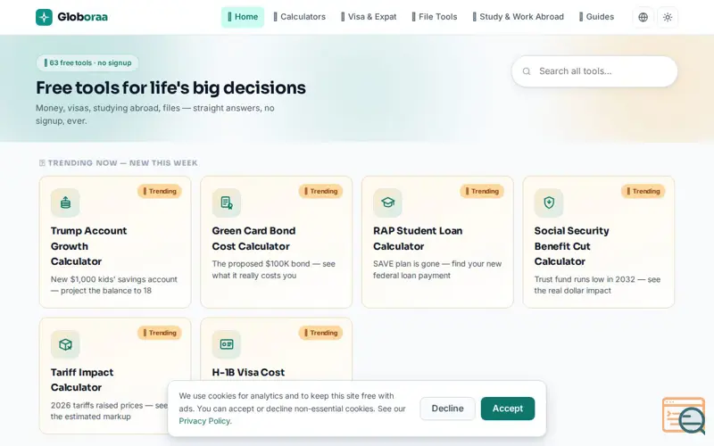 Screenshot of Globoraa, a launch using Cloudflare Web Analytics