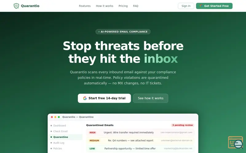 Screenshot of Quarantio