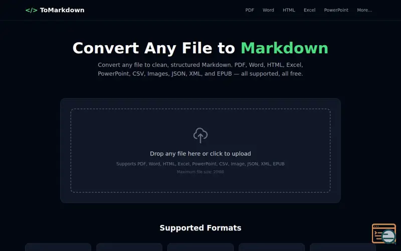 Screenshot of ToMarkdown