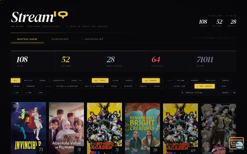 Screenshot of StreamIQ