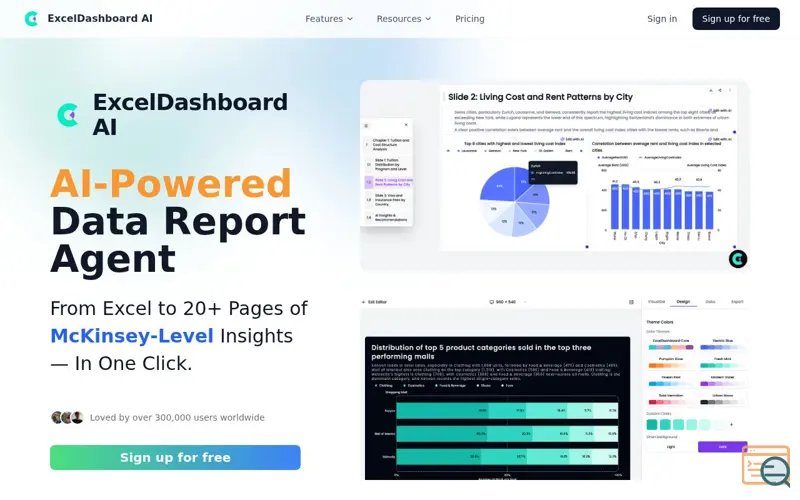 Screenshot of ExcelDashboard AI 4.0