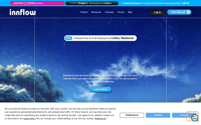 Screenshot of innflow