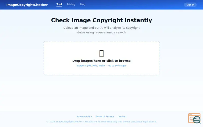 Screenshot of ImageCopyrightChecker