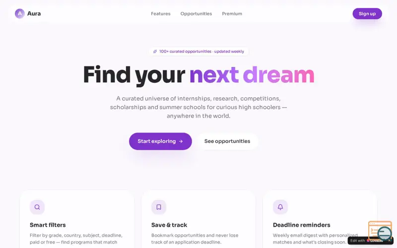 Screenshot of Aura