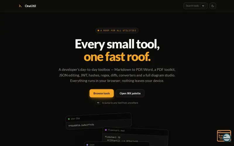 Screenshot of OneUtil