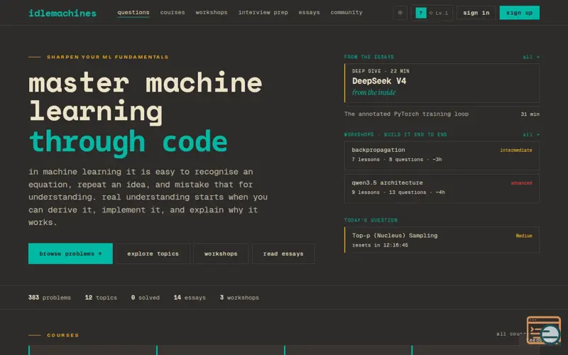 Screenshot of idlemachines