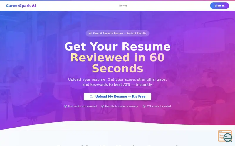 Screenshot of CareerSpark