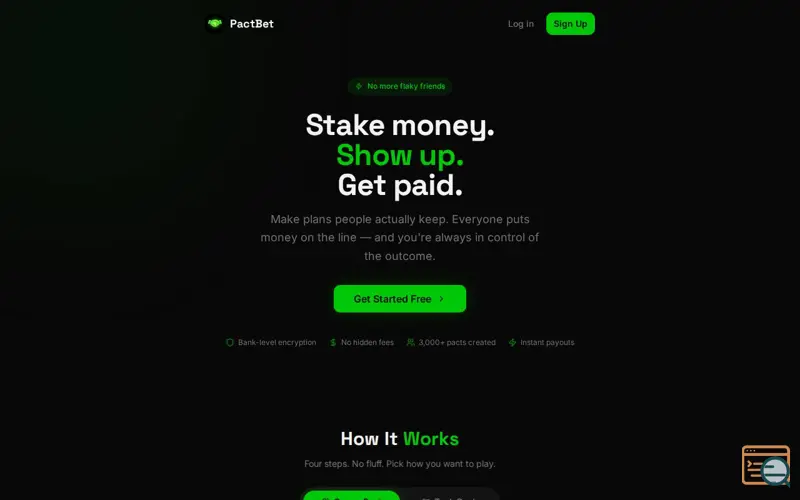 Screenshot of Early Access to PactBet