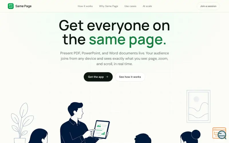 Screenshot of Same Page, a launch using MXroute