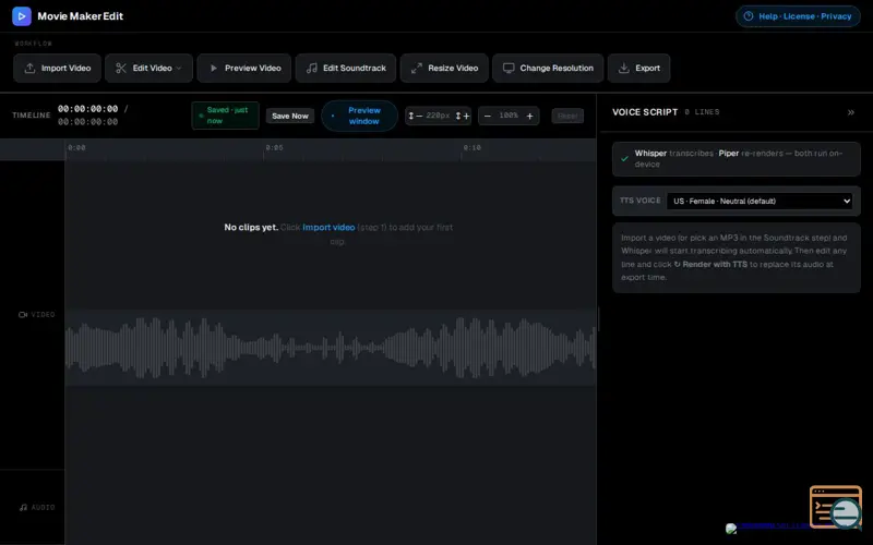 Screenshot of Movie Maker Edit