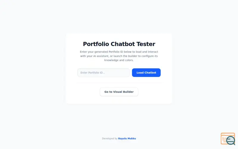 Screenshot of Portfolio ChatBot Ray