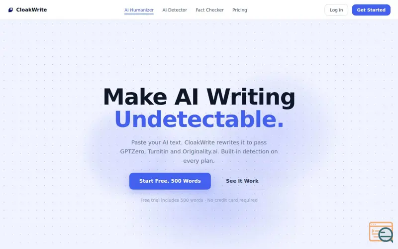 Screenshot of CloakWrite