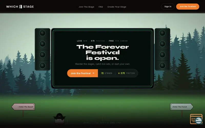 Screenshot of WhichStage