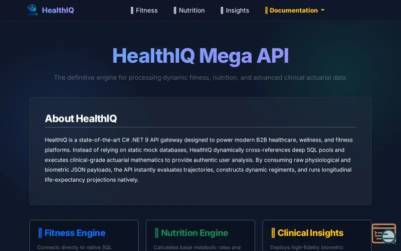 Screenshot of HealthIQ API