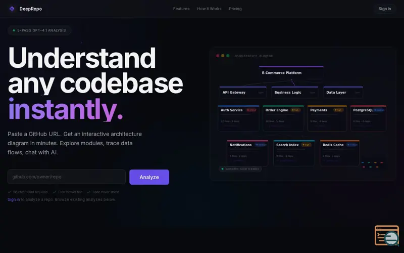 Screenshot of DeepRepo