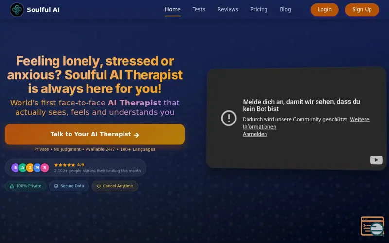 Screenshot of Soulful AI - Real-time AI Therapist (v4)