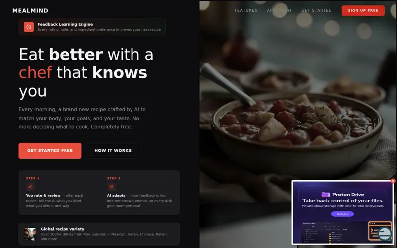Screenshot of MealMind