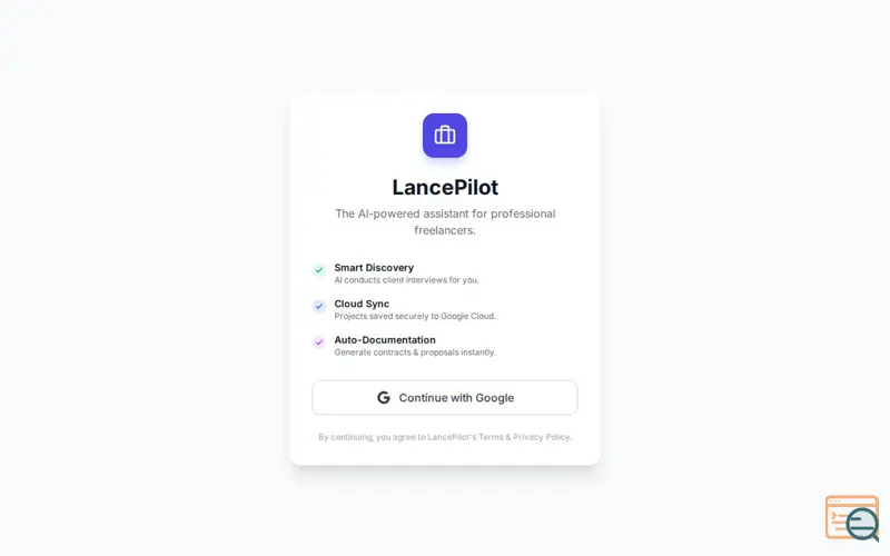 Screenshot of LancePilot