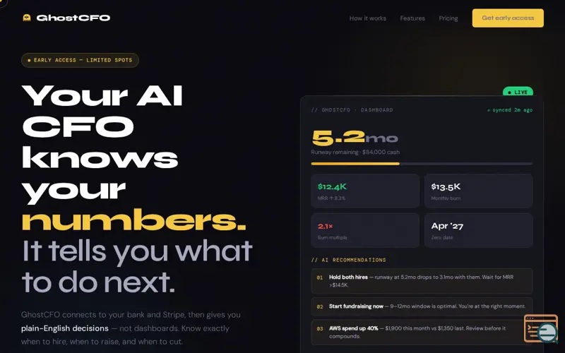 Screenshot of GhostCFO