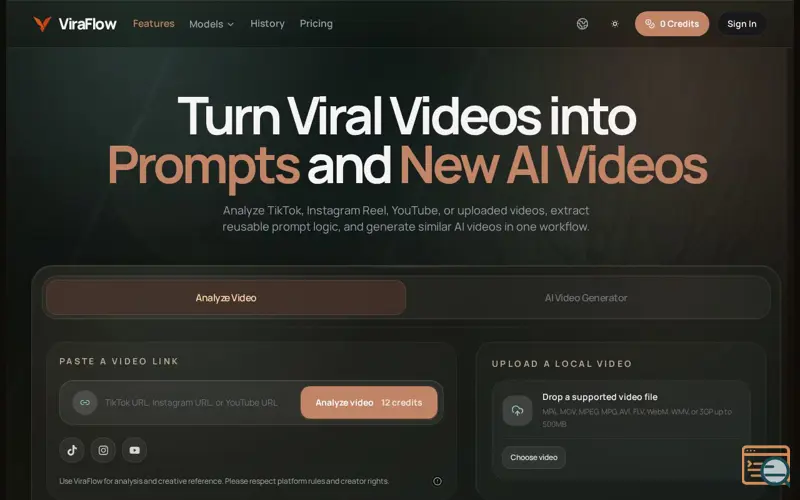 Screenshot of ViraFlow