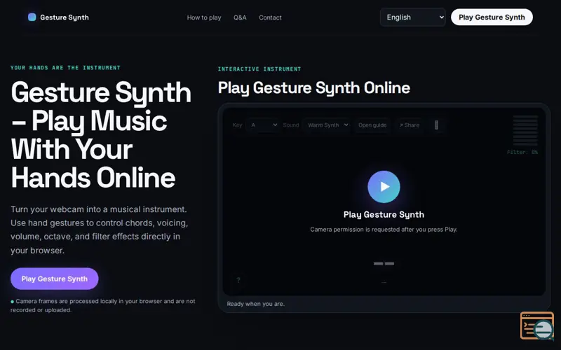 Screenshot of Gesture Synth