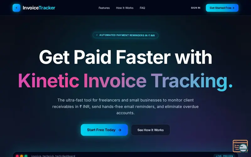 Screenshot of Invoice Tracker - Get Paid on Time