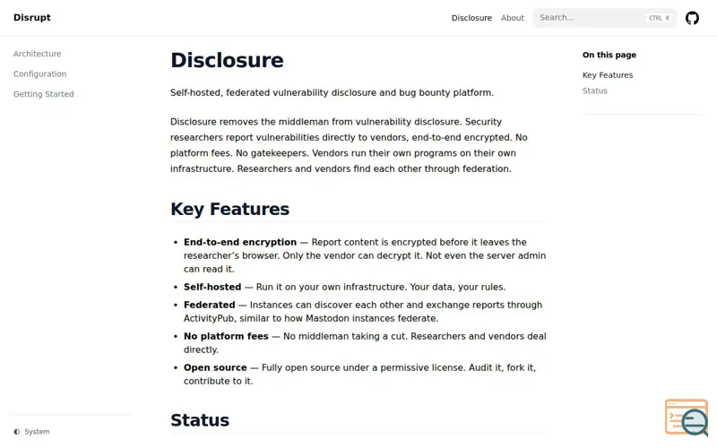 Screenshot of DISCLOSURE