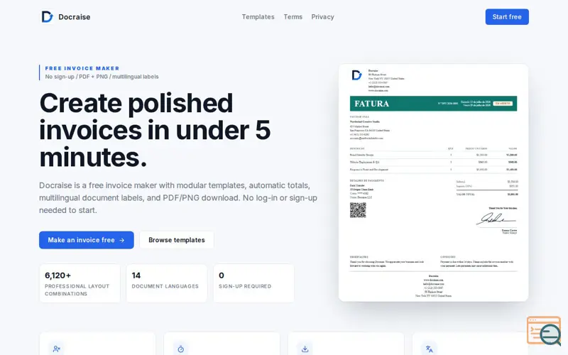 Screenshot of Docraise