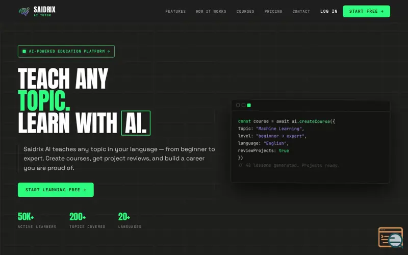Screenshot of Saidrix AI Tutor