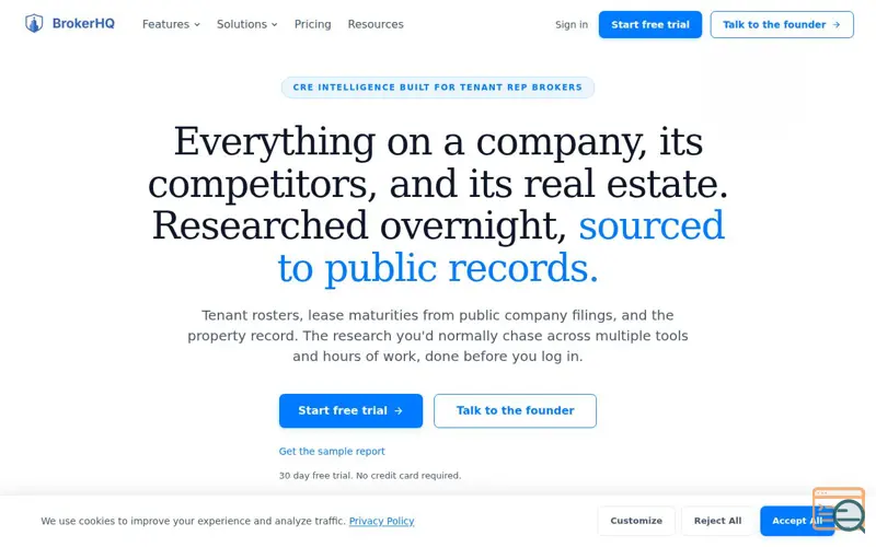 Screenshot of BrokerHQ AI