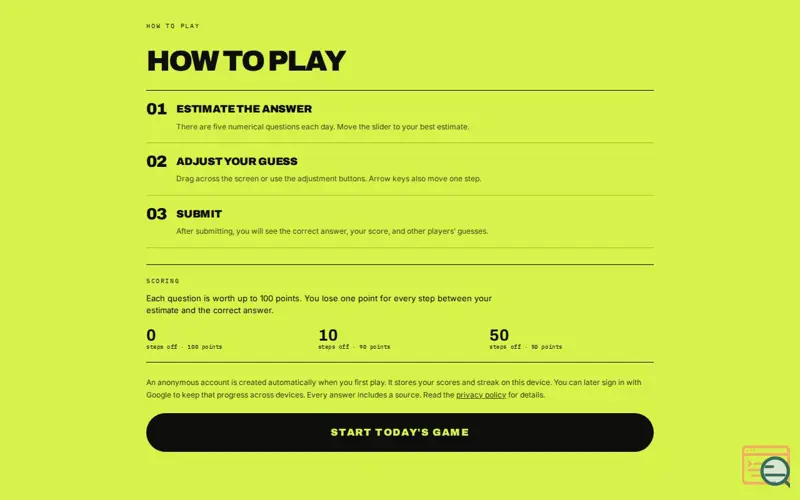 Screenshot of Estimatle, a launch using PocketBase