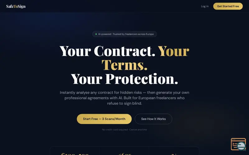 Screenshot of SafeToSign