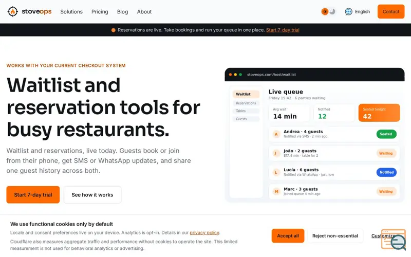Screenshot of StoveOps, a launch using Nupix