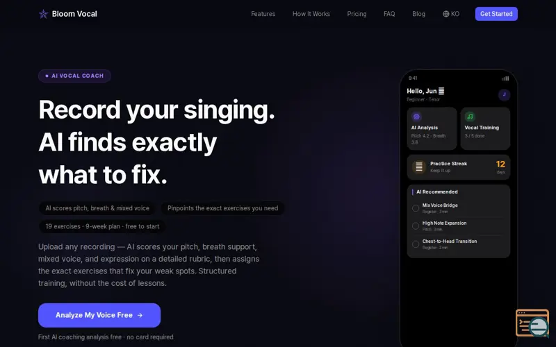 Screenshot of Bloom Vocal