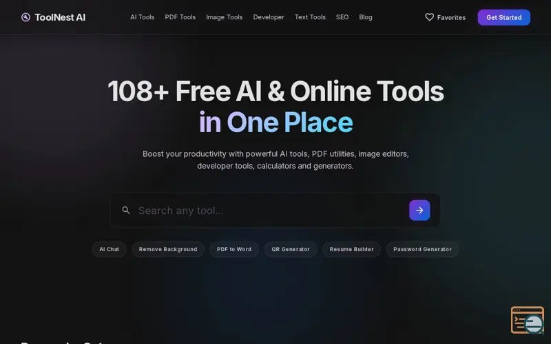 Screenshot of ToolNestAI