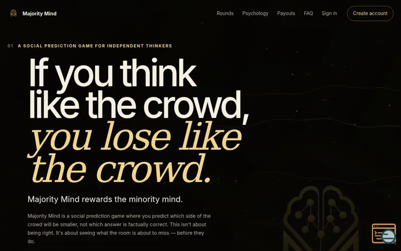 Screenshot of Majority Mind
