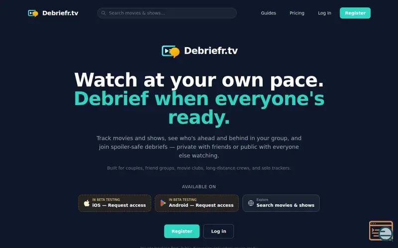 Screenshot of Debriefr