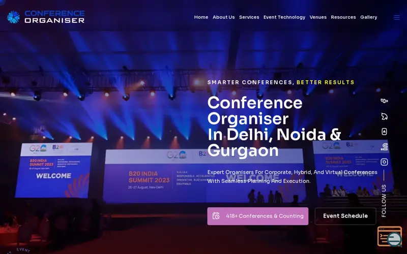 Screenshot of Conference Organiser in delhi