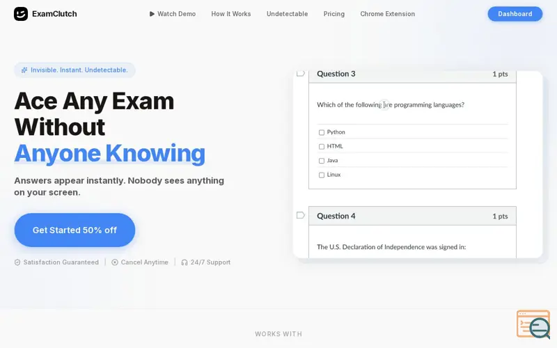 Screenshot of ExamClutch