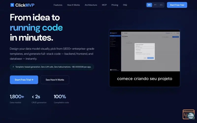 Screenshot of ClickMVP