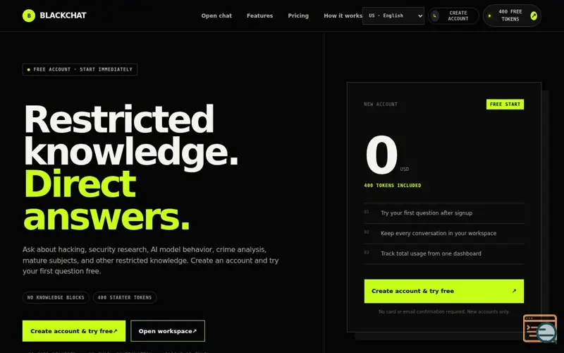 Screenshot of BlackChat