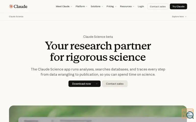 Screenshot of Claude Science