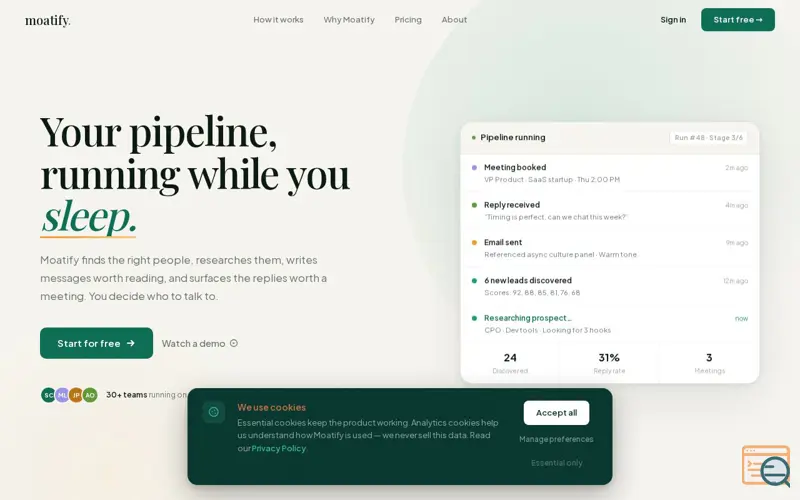 Screenshot of Moatify