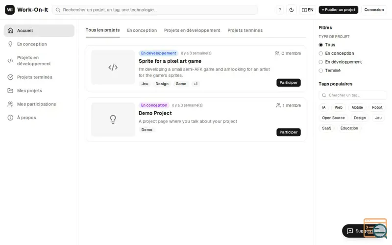 Screenshot of Work-On-It