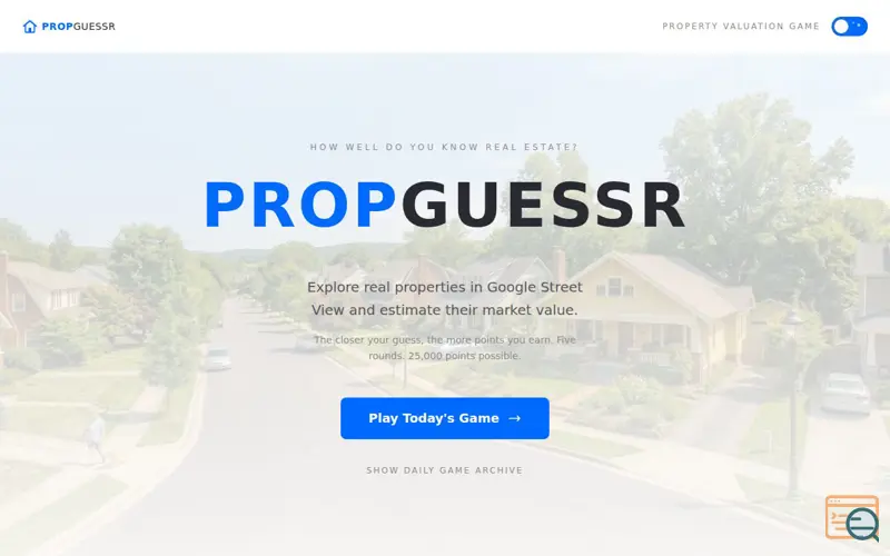 Screenshot of PropGuessr