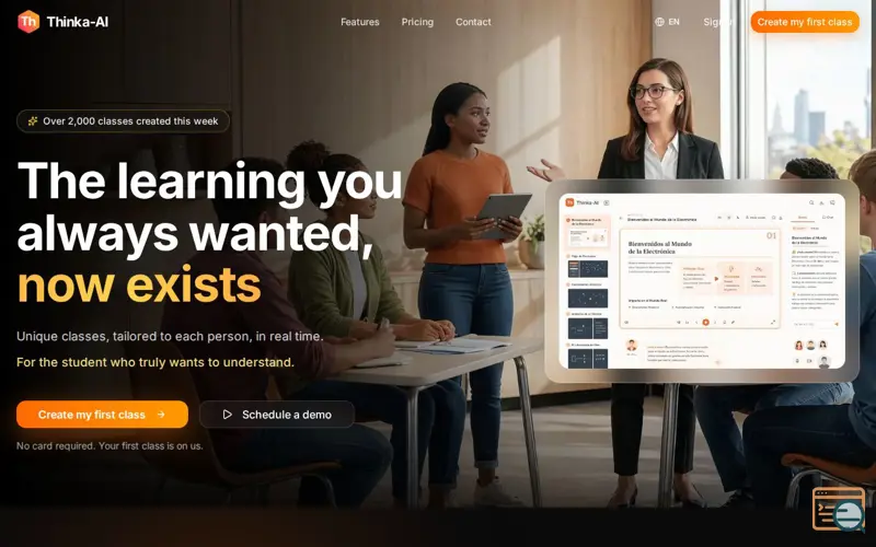 Screenshot of Thinka IA, a launch using Tavily